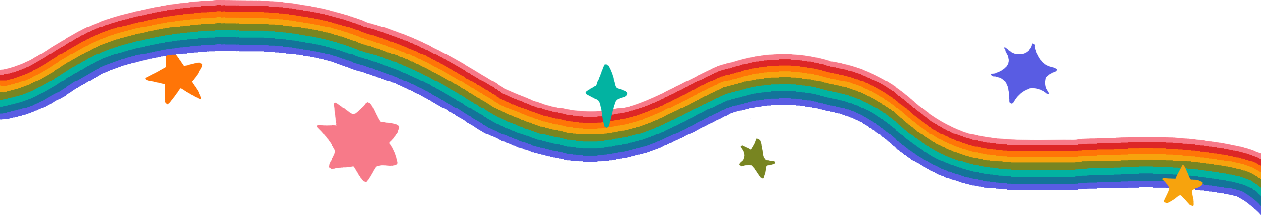 Rainbow Rainbow ribbon with rainbow stars.